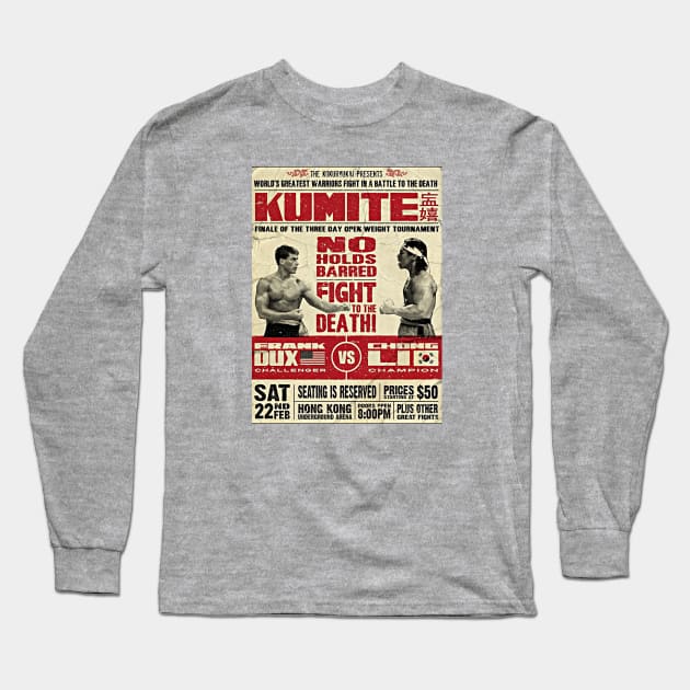 Bloodsport Poster Kumite Frank Dux vs Chong Li Long Sleeve T-Shirt by Alema Art